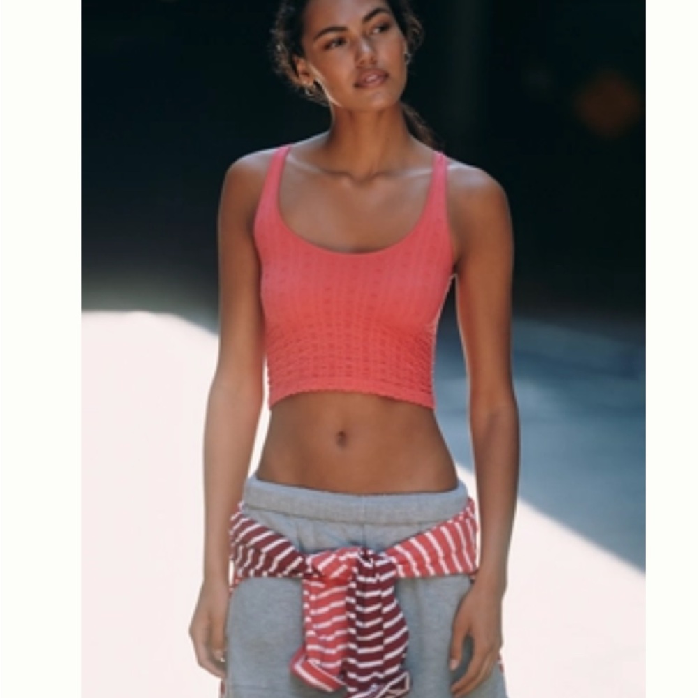 NWT Anthropologie Pink Cropped Tank Top